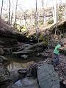 Annie crossing the stream